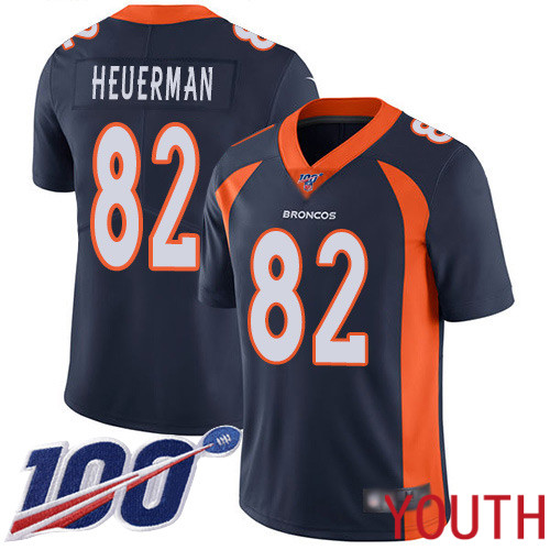 Youth Denver Broncos #82 Jeff Heuerman Navy Blue Alternate Vapor Untouchable Limited Player 100th Season Football NFL Jersey